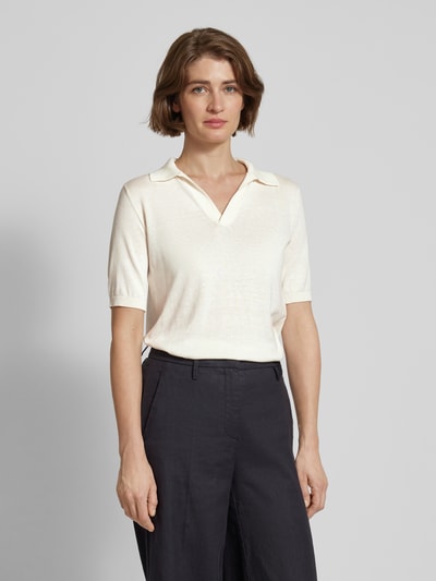 Weekend Max Mara Gebreid shirt met V-hals, model 'RONCOLO' Offwhite - 4