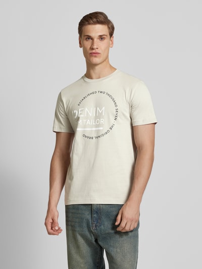 Tom Tailor Denim T-Shirt mit Rundhalsausschnitt Mittelgrau 4