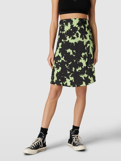 CATWALK JUNKIE Minirok met all-over motief, model 'ACID FLOWER' Neongroen - 4