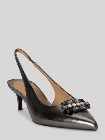 Lauren Ralph Lauren Pumps mit Strassapplikation aus Rindsnappa Taupe 1