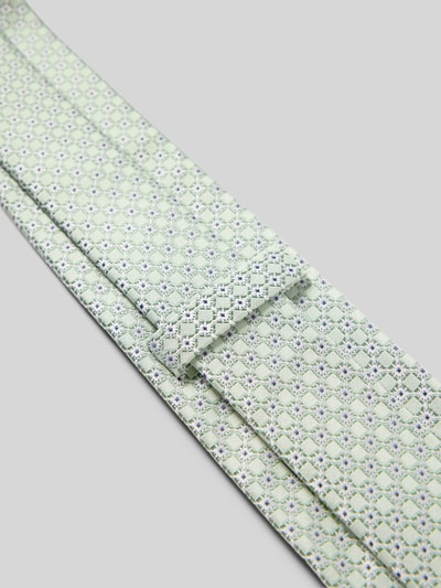 Produktfoto, Krawatte aus Seide im Allover-Look (7 cm) von Monti in zartem Grünton mit klassischer Form, feiner Textur und Label-Detail.