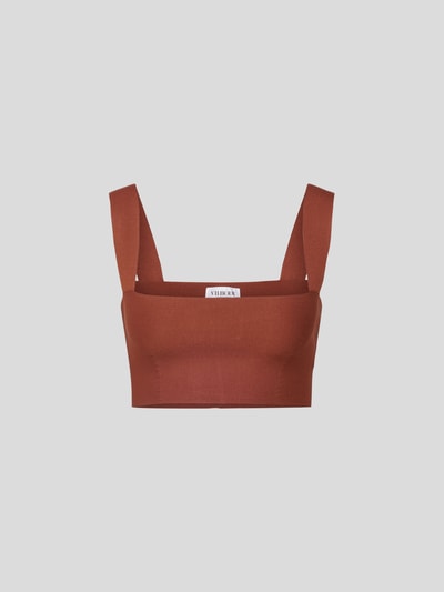 Victoria Beckham Bandeau-Top in Ripp-Optik Mittelbraun 2