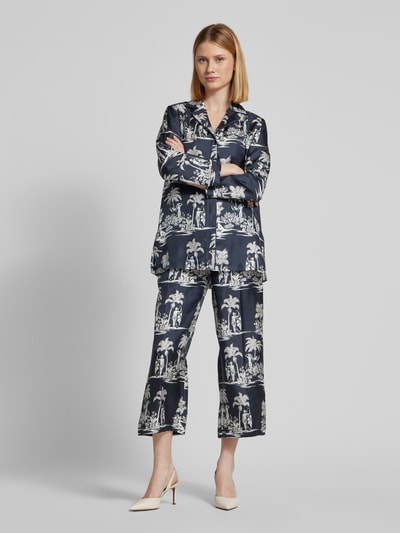 Max Mara Studio Straight Leg Stoffhose mit Bügelfalten Modell 'PAGLIE' Marine 1