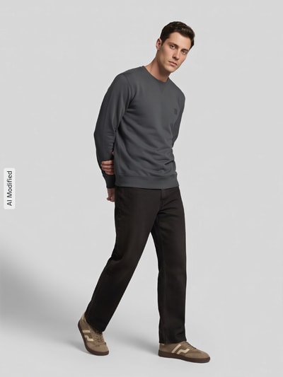 BOSS Orange Regular Fit Sweatshirt aus reiner Baumwolle Modell 'Westart' Khaki 1
