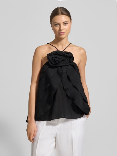 Cph Muse Blusentop mit floraler Applikation Modell 'MOLLY' Black 4