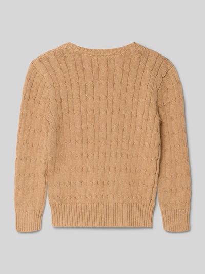 Polo Ralph Lauren Teens Gebreide pullover met geribde boorden Camel gemêleerd - 3