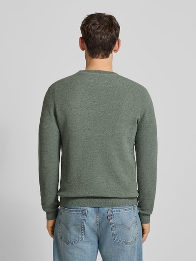 Selected Homme Regular Fit Pullover aus reiner Bio-Baumwolle Modell 'ROSS' Gruen Melange 5