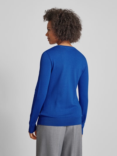 Christian Berg Woman Regular fit gebreide pullover met ribboorden Marineblauw - 5