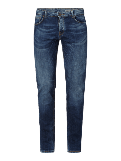 REVIEW Stone Washed Slim Fit 5-Pocket-Jeans Jeansblau 1