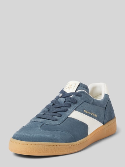 Marc O'Polo Low Top Sneaker aus edlem Velours-Rindsleder mit Glattleder-Details Hellblau 1