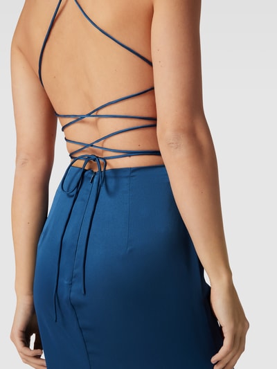 Luxuar Abendkleid mit gelegten Falten Rauchblau 3