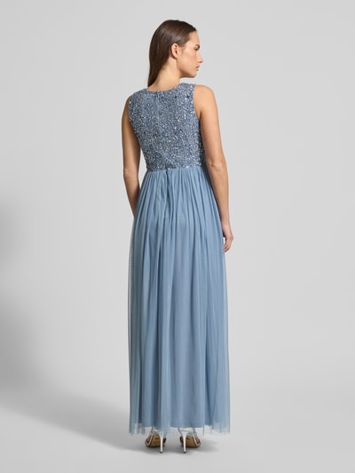 Lace & Beads Sukienka wieczorowa z obszyciem cekinami Błękitny 5