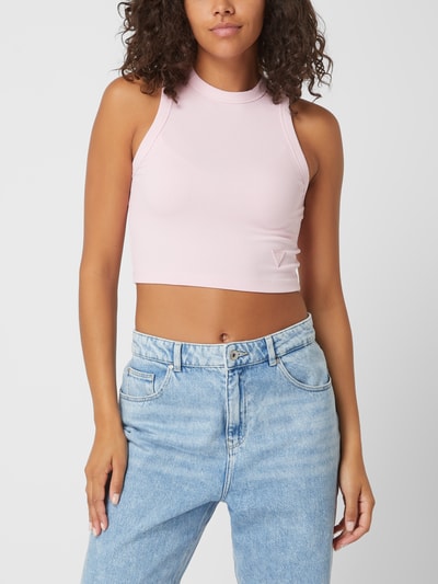 Guess Crop Top mit Logo-Applikation Modell 'Edie' Hellrosa 4