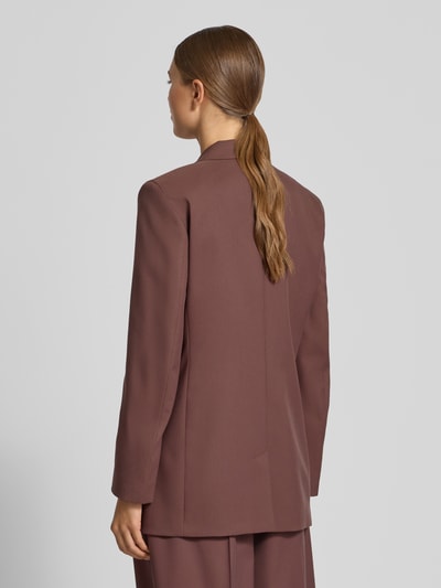 HUGO Relaxed fit lange blazer met bloemenbroche, model 'AROSEA' Chocoladebruin - 5