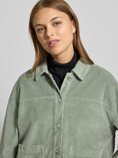 Vero Moda Loose fit overhemdjack van puur katoen, model 'JAMIE' Rietgroen - 3