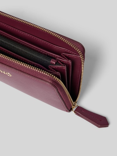 VALENTINO BAGS Portemonnee met labelopschrift, model 'ZERO' Bordeaux - 3