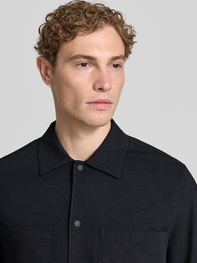 Marc O'Polo Regular Fit Overshirt mit Baumwoll-Anteil - Marc O'Polo × DFB Travel Collection Dunkelblau 3