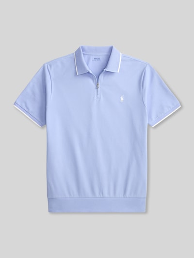 Polo Ralph Lauren Regular Fit Poloshirt aus Baumwoll-Mix mit Reißverschluss Hellblau 2