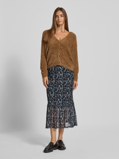 Christian Berg Woman Midirock mit Effektgarn Cognac 1