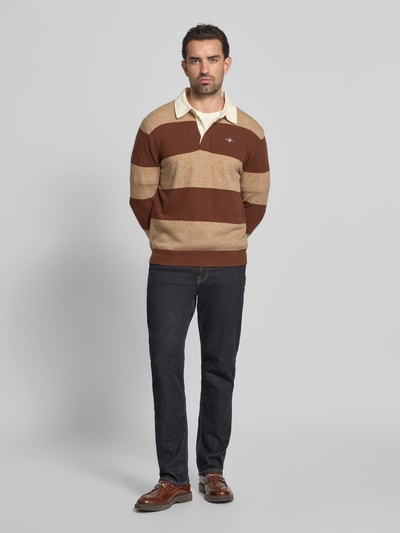 Gant Strickpullover mit Label-Stitching Sand 1