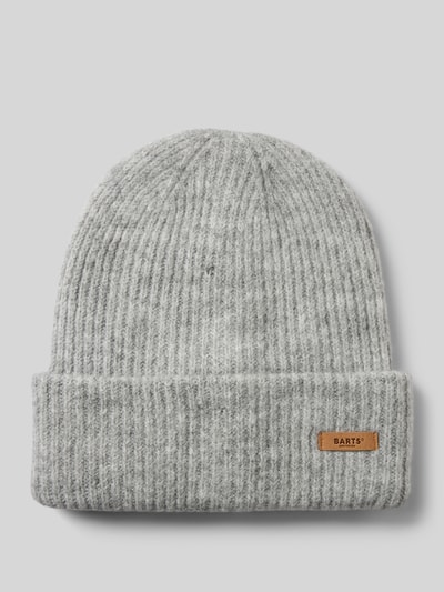 Barts Beanie met labelpatch, model 'Witzia' Zilver gemêleerd - 1