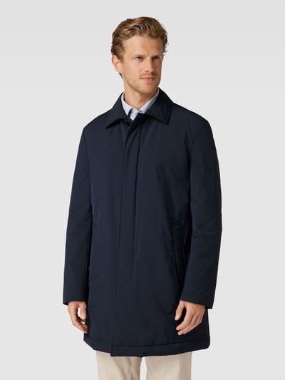 BOSS Lange jas met strookzakken, model 'Jared' Marineblauw - 4