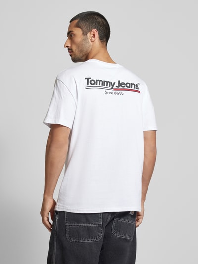 Tommy Jeans T-Shirt mit Label-Print Weiss 5