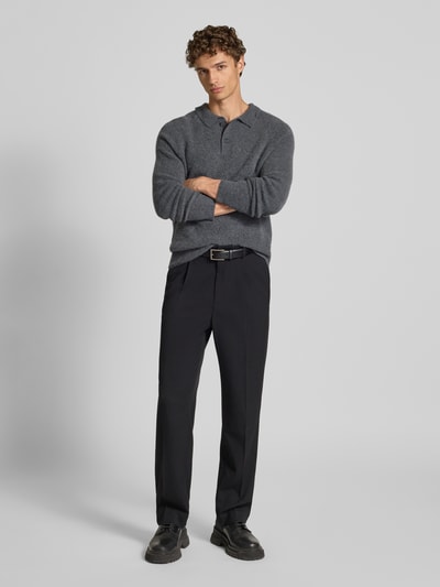 FTC-Cashmere Kasjmier pullover met kentkraag Antraciet - 1