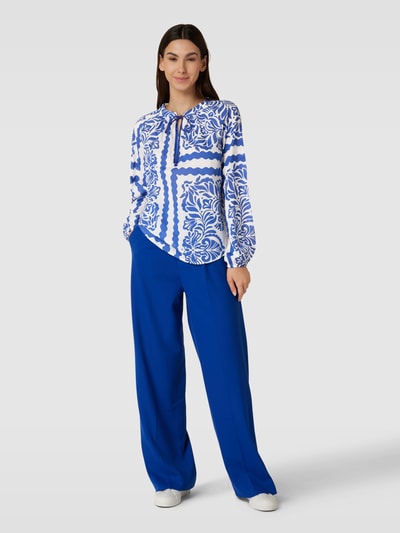 Emily Van den Bergh Schlupfbluse mit Allover-Muster Marine 1