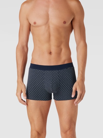 Schiesser Trunks mit Allover-Muster Modell 'Fine' Dunkelblau 1