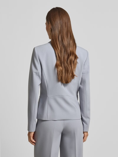 comma Regular fit blazer met reverskraag en paspelzakken Rookblauw - 5