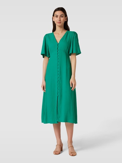 MANGO Midikleid mit V-Ausschnitt Gruen 4