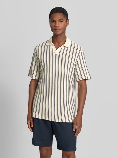 JACK & JONES Premium Regular Fit Poloshirt mit V-Ausschnitt Modell 'HARRY' Weiss 4