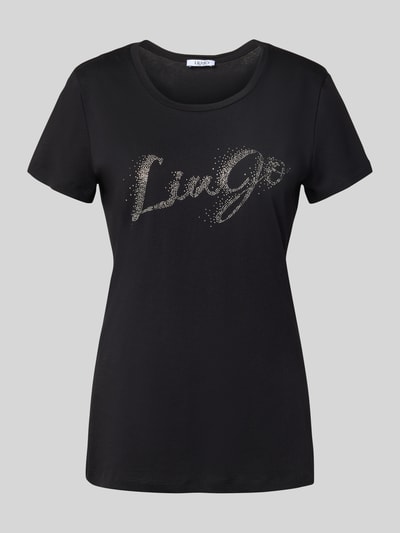 Liu Jo White T-Shirt mit Label-Print Black 2
