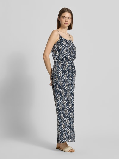 Frauenmodel trägt Maxikleid aus Crêpe Modell 'WINNER LIFE' von Only, florales-Allover-Muster, Maxi-Länge, tailliert, Rundhals, verstellbare Spaghettiträger, Materialverarbeitung: Crêpe, elastisches Taillenband, Ganzkörperansicht von vorne.