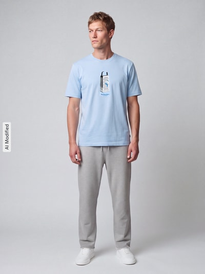 adidas Sportswear T-Shirt mit witzigem Motiv-Print Hellblau 1