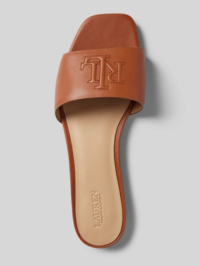 Lauren Ralph Lauren Slides mit Label-Stitching Modell 'EVERLEY' Cognac 3