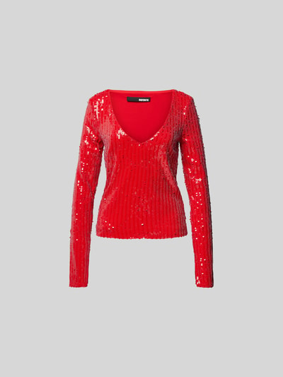 ROTATE Longsleeve mit V-Ausschnitt Rot 1