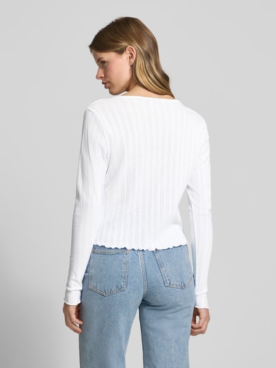 Only Regular Fit Cardigan aus reiner Baumwolle Modell 'CARLOTTA' Weiss 5