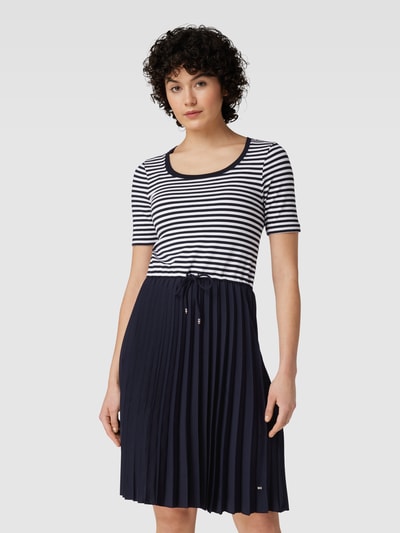 Tommy Hilfiger Knielange jurk met plissévouwen Marineblauw - 4