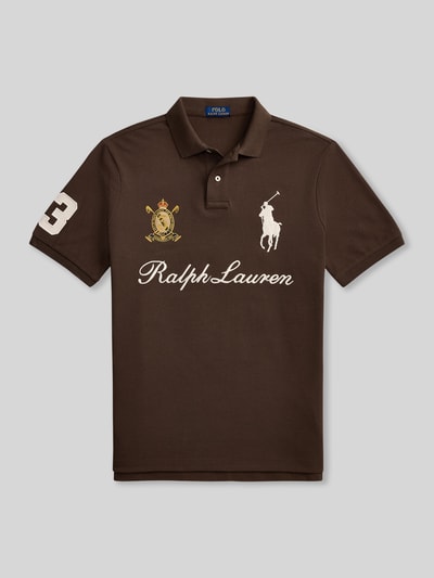Polo Ralph Lauren Koszulka polo o kroju regular fit z czystej bawełny z naszywkami i haftami Średniobrązowy 2