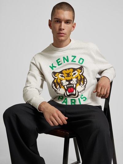 Kenzo Sweatshirt mit Label-Print Mittelgrau Melange 3