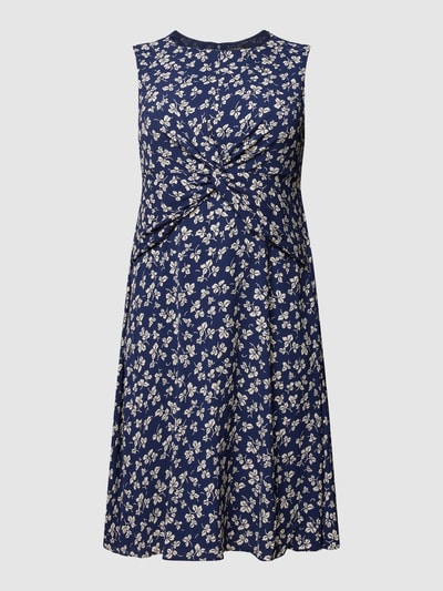 Lauren Ralph Lauren Curve Midi-jurk met bloemenmotief, model 'TESSA' Marineblauw - 2