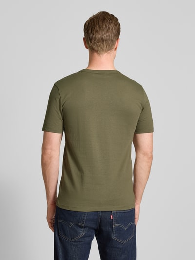 BOSS Orange Regular fit T-shirt van puur katoen, model 'TALES' Kaki - 5