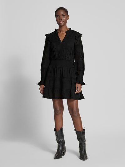 Neo Noir Minikleid mit V-Ausschnitt Modell 'Aran' Black 1