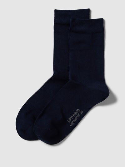 camano Socken mit Label-Detail Modell 'SILKY FEEL' Marine 1