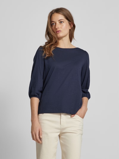 s.Oliver RED LABEL T-shirt van zuiver katoen met boothals en 3/4-mouwen Marineblauw - 4