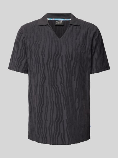 Scotch & Soda Regular fit poloshirt met structuurmotief Zwart - 2