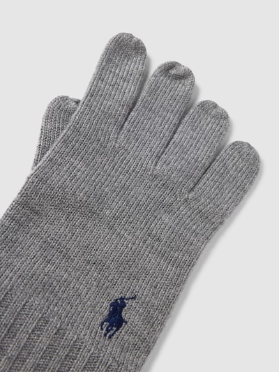 Polo Ralph Lauren Rękawiczki z imitacji dzianiny model ‘GLOVE’ Średnioszary melanż 3