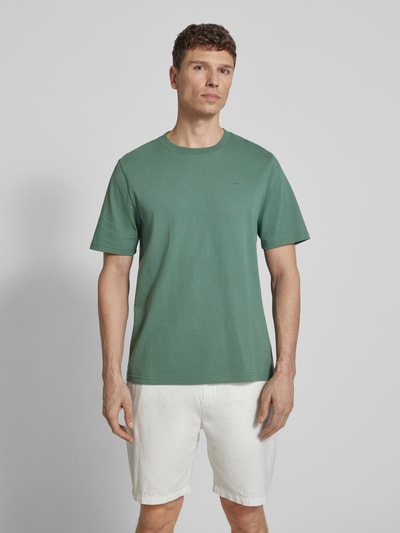 Wood Wood T-Shirt mit Label-Stitching Modell 'Bobby' Gruen 4